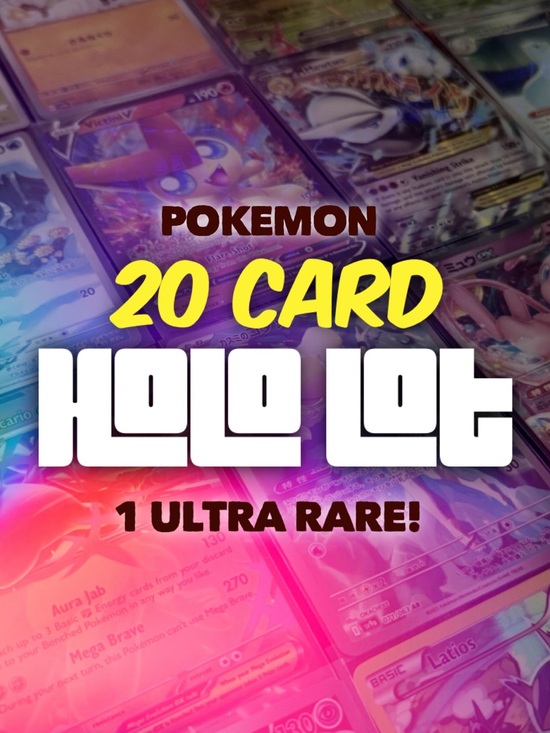 Pokemon Other - 20 HOLO including 1 ULTRA RARE V/EX/FA, etc) Pokemon card Bulk Lot READ